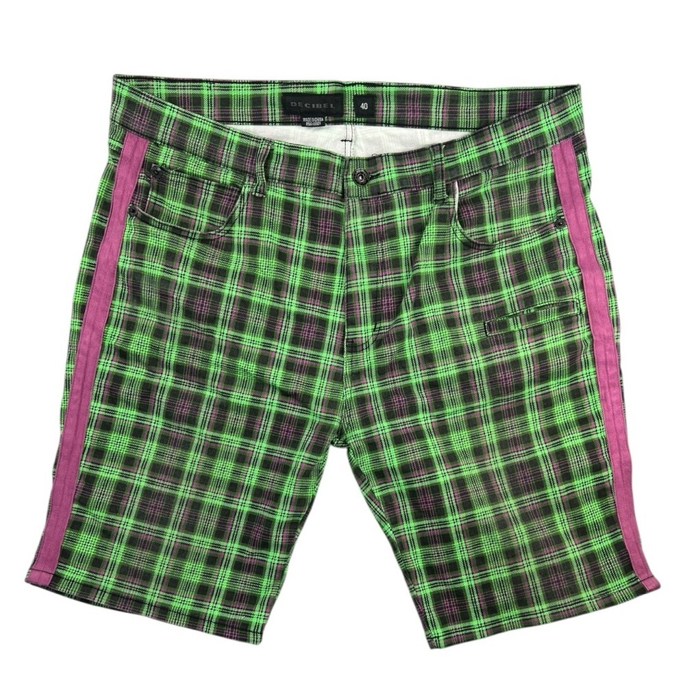 Vintage Decibel Men’s Green Plaid Joker Shorts In Size 40
